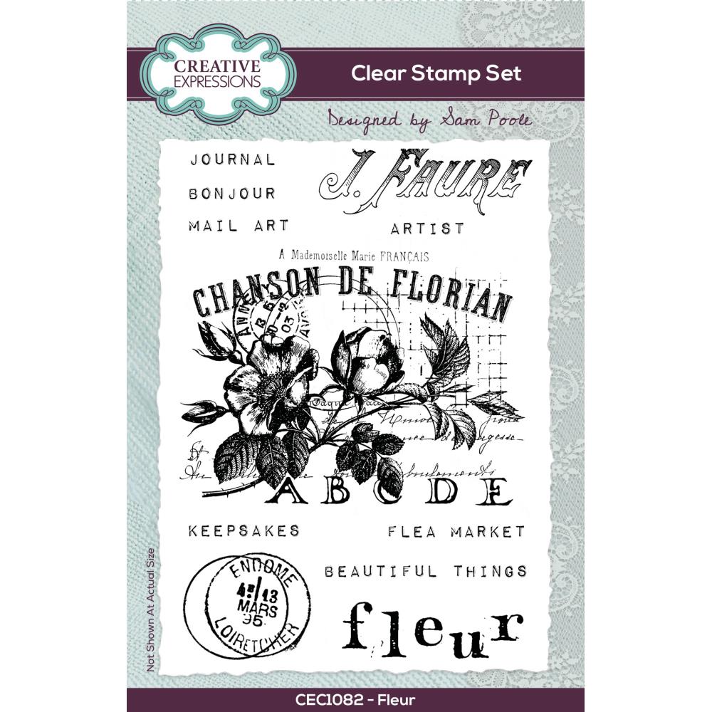 Creative Expressions Clear Stamp Set 4"X6" By Sam Poole - Fleur