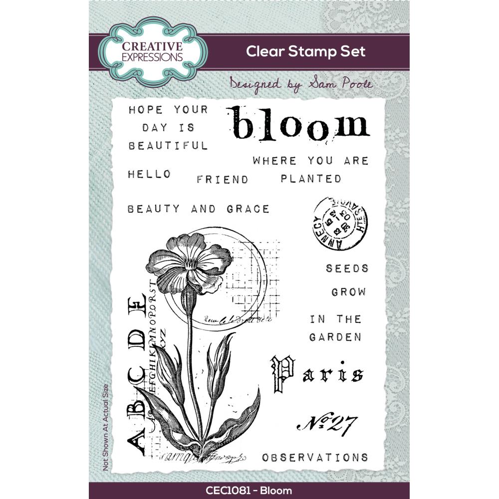 Creative Expressions Clear Stamp Set 4"x 6" By Sam Poole - Bloom