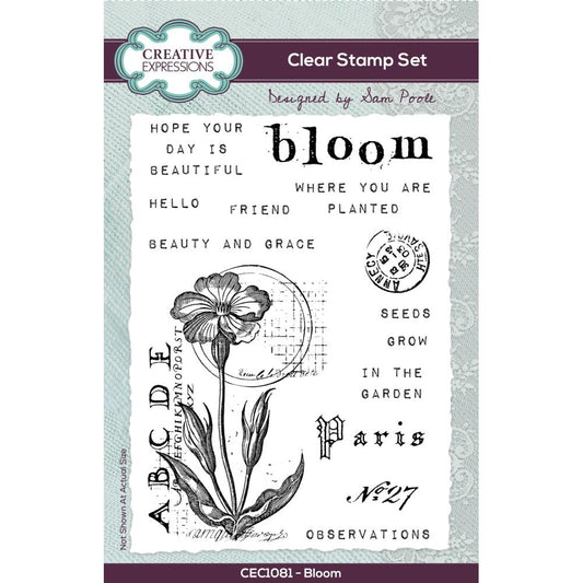 Creative Expressions Clear Stamp Set 4"x 6" By Sam Poole - Bloom