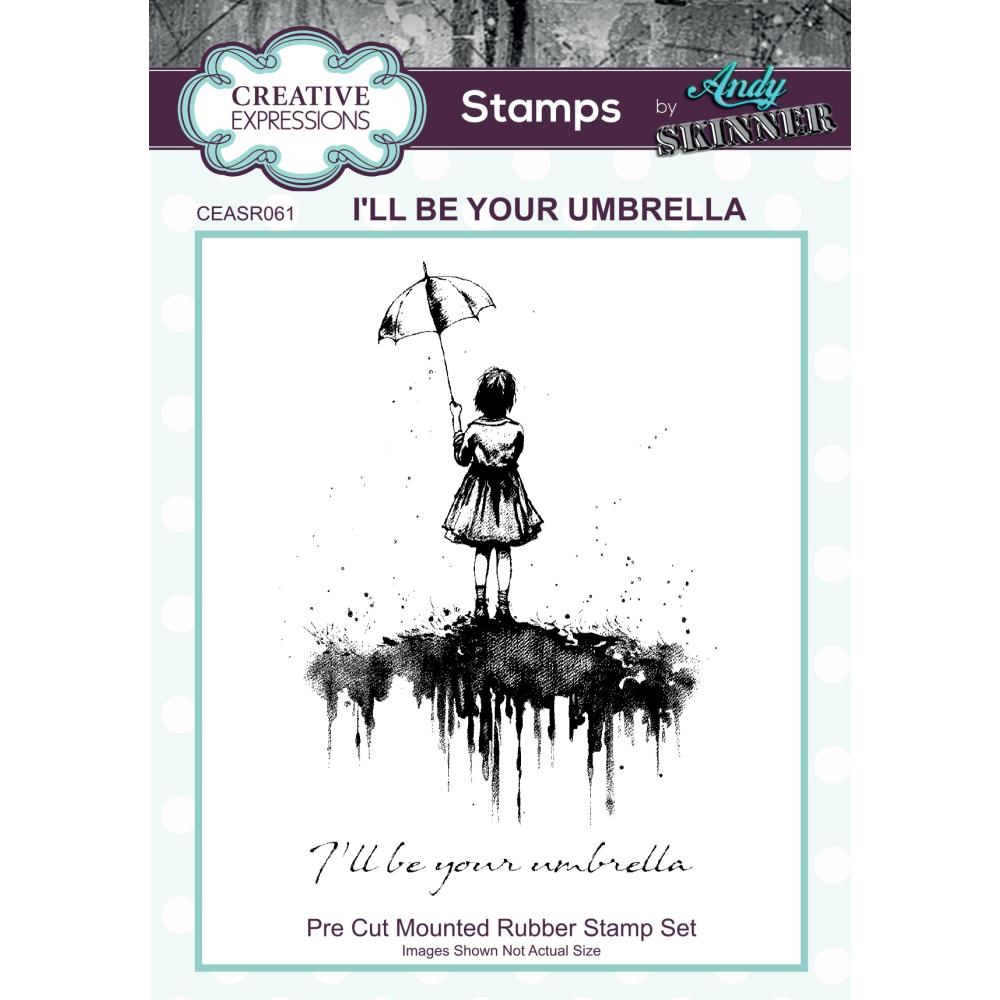 Creative Expressions 3.5"X5.25" Rubber Stamp By Andy Skinner - I'll Be Your Umbrella
