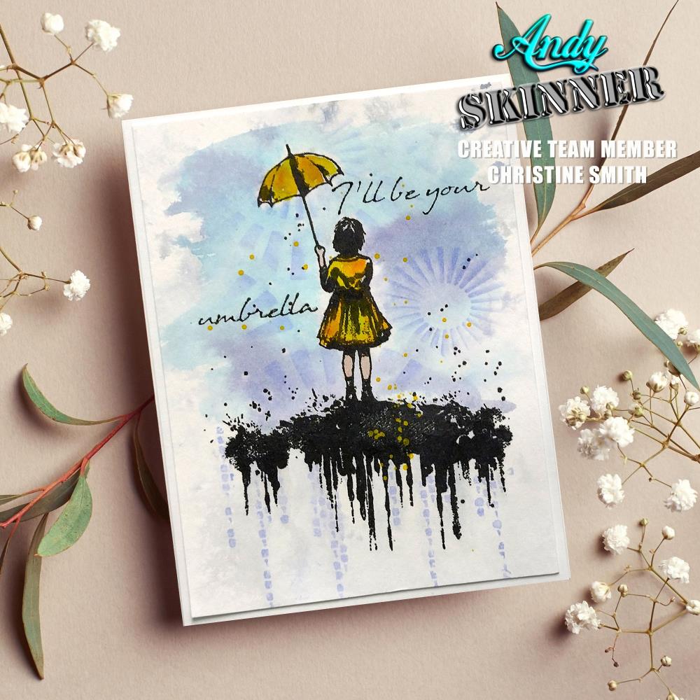 Creative Expressions 3.5"X5.25" Rubber Stamp By Andy Skinner - I'll Be Your Umbrella