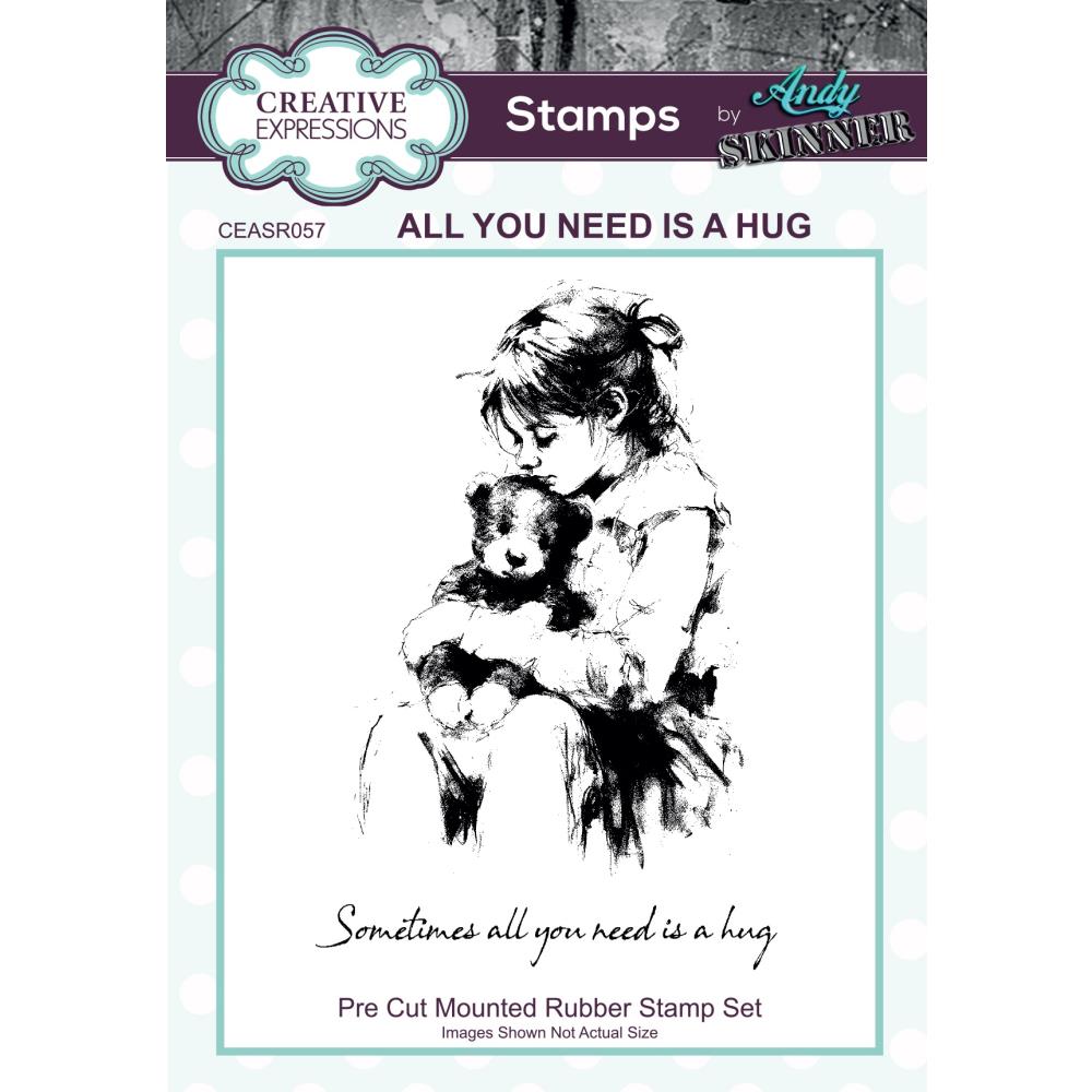Creative Expressions 3.5"X5.25" Rubber Stamp By Andy Skinner - All You Need is a Hug