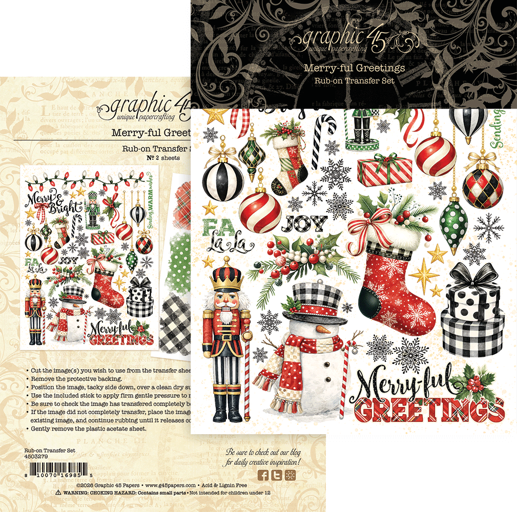 Merry-ful Greetings Rub-on Transfers - Graphic 45