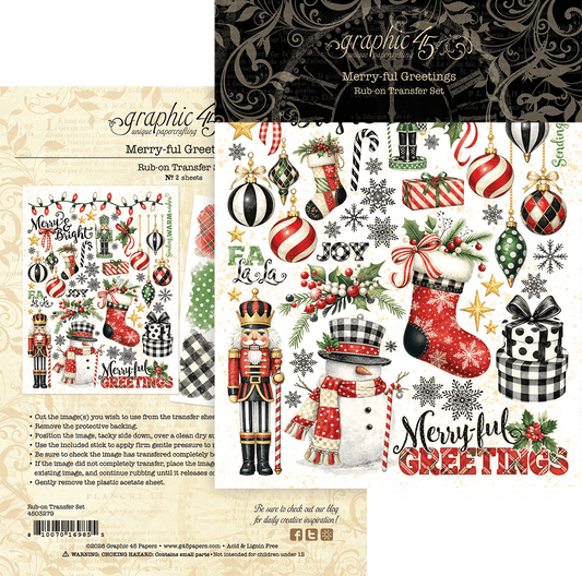 Merry-ful Greetings Rub-on Transfers - Graphic 45