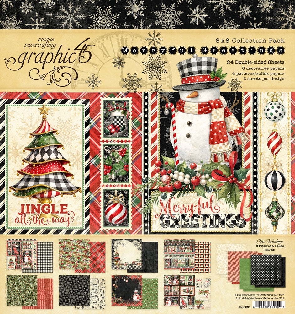 Merry-ful Greetings 8×8 Collection Pack - Graphic 45