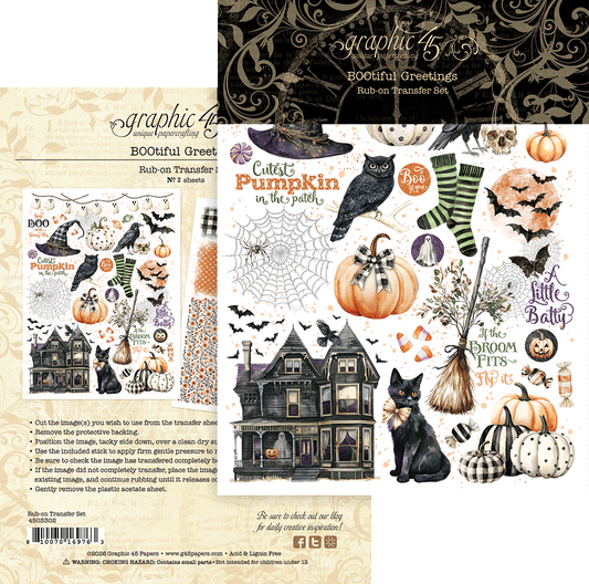 BOOtiful Greetings Rub-on Transfers - Graphic 45