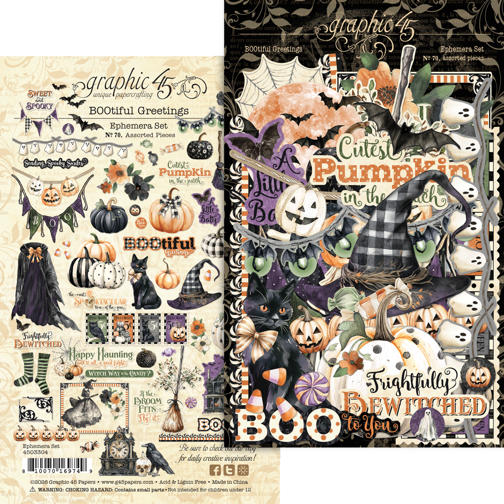 BOOtiful Greetings Ephemera Set - Graphic 45