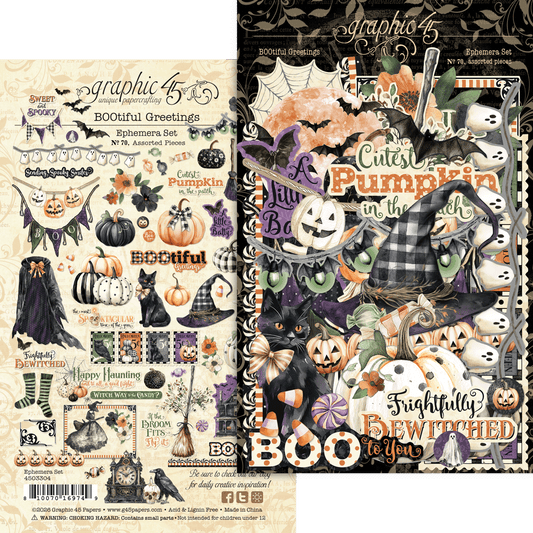 BOOtiful Greetings Ephemera Set - Graphic 45