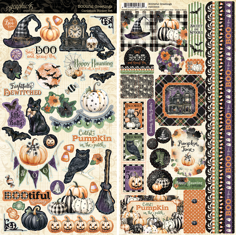 BOOtiful Greetings Sticker Set - Graphic 45