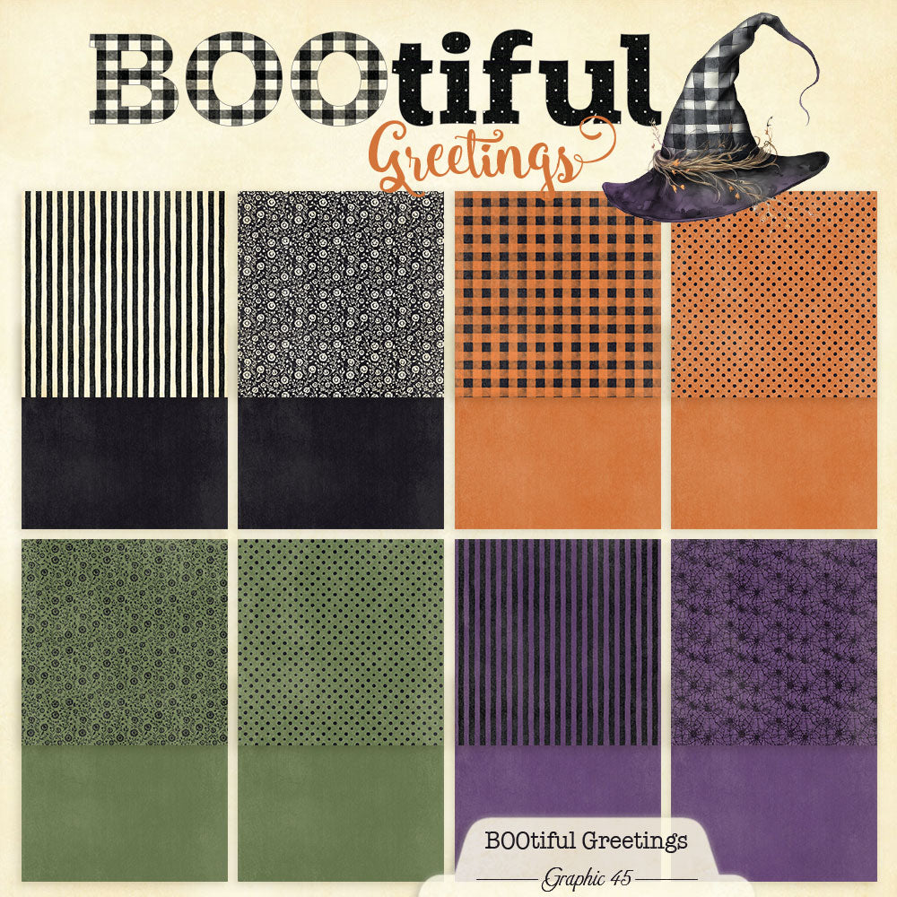 BOOtiful Greetings 12×12 Patterns & Solids Pack - Graphic 45