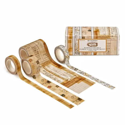 49 and Market - Repositionable - Vintage Bits Repositionable Fabric Tape Assortment - 3 Rolls