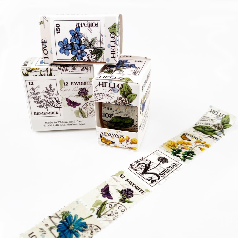 49 And Market Washi Postage Tape Roll - Botanical