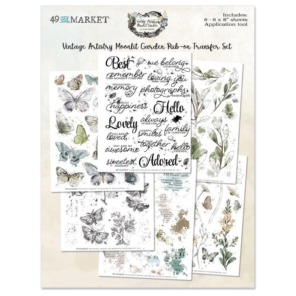 49 And Market Rub-Ons 6"X8" 6/Sheets - Moonlit Garden