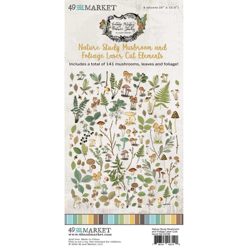 49 & Market Nature Study Laser Cut Outs - Mushrooms & Foliage