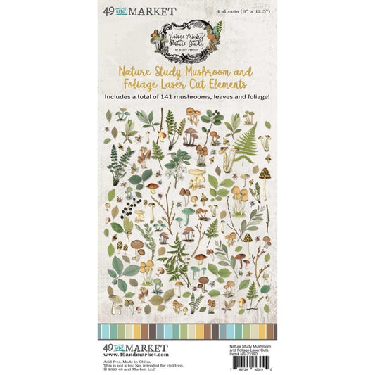 49 & Market Nature Study Laser Cut Outs - Mushrooms & Foliage