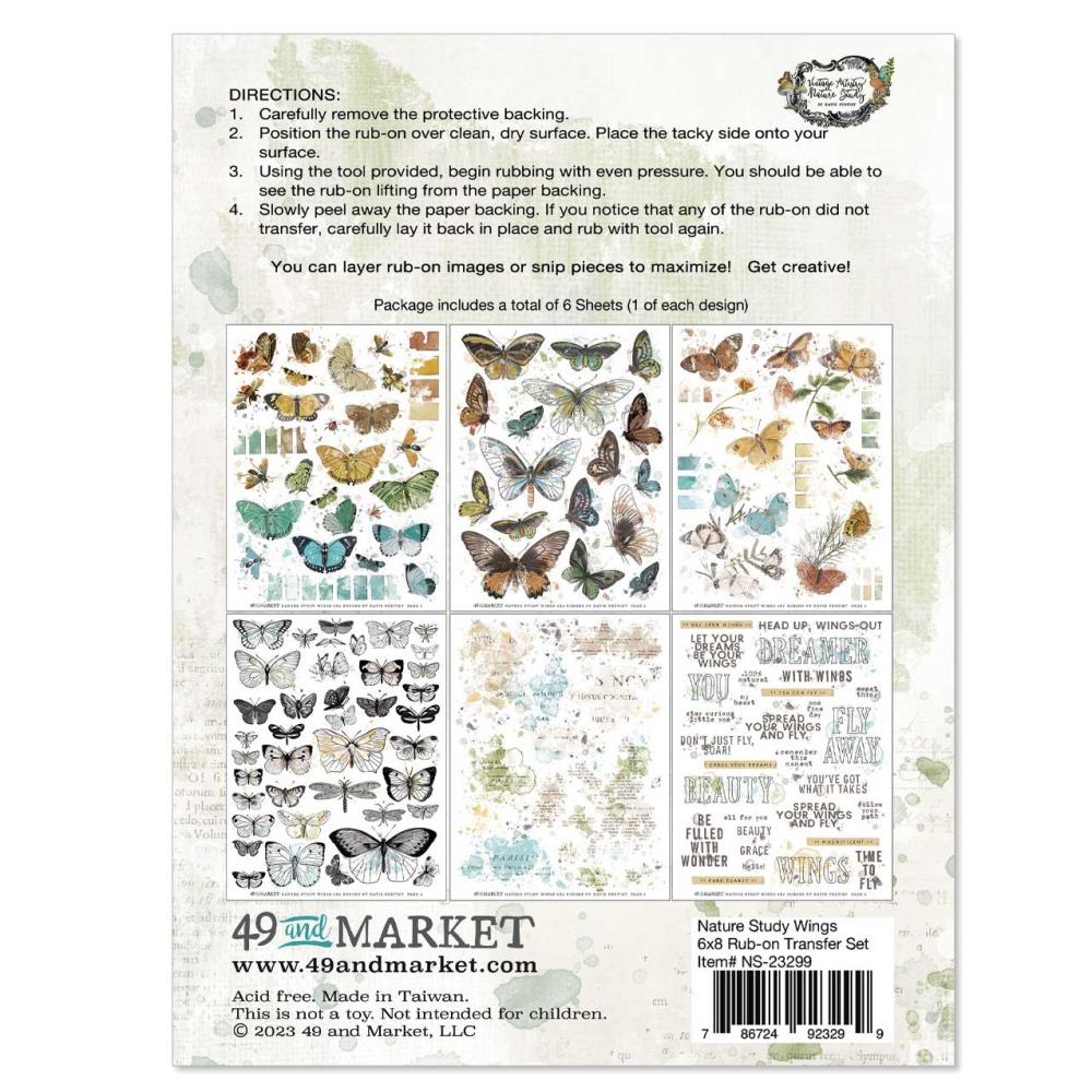 49 And Market Nature Study Rub-Ons 6"X8" 6/Sheets