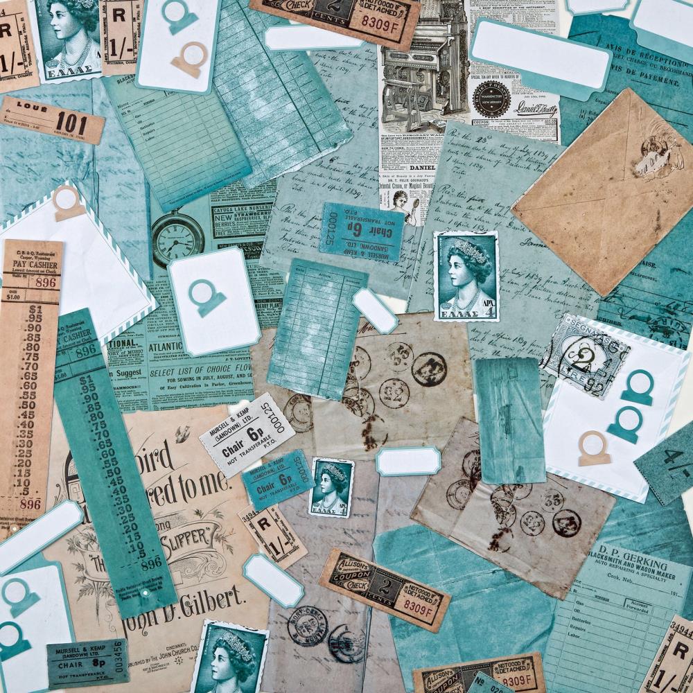 49 And Market Color Swatch: Teal Ephemera Stackers