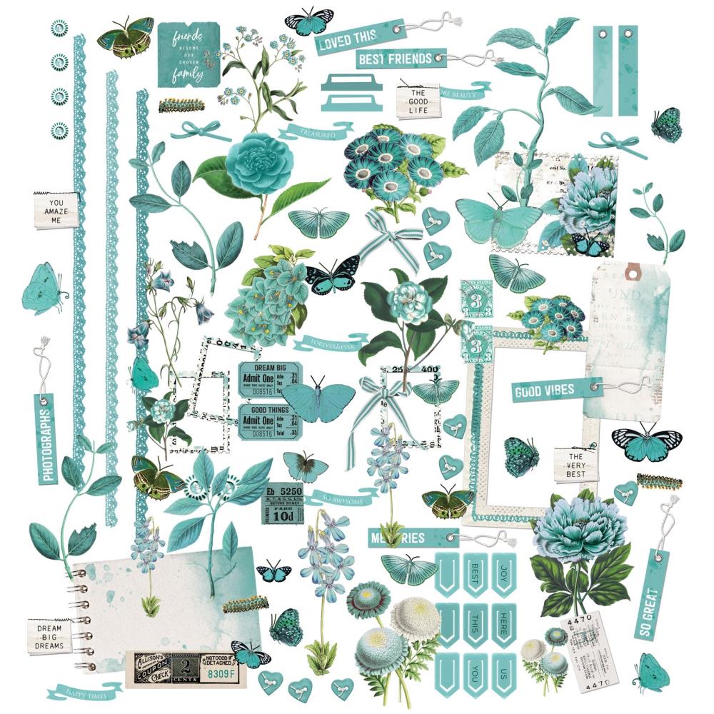 49 And Market Color Swatch: Teal Laser Cut Outs