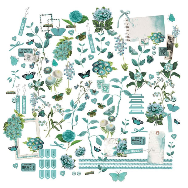 49 And Market Color Swatch: Teal Mini Laser Cut Outs