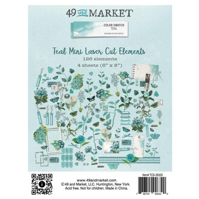 49 And Market Color Swatch: Teal Mini Laser Cut Outs