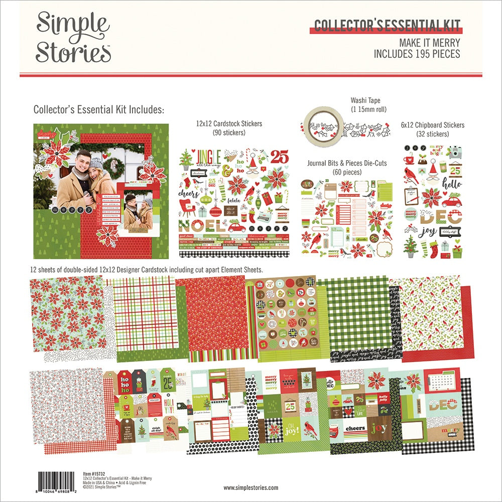 Simple Stories Collector's Essential Kit 12"X12 - Make it Merry