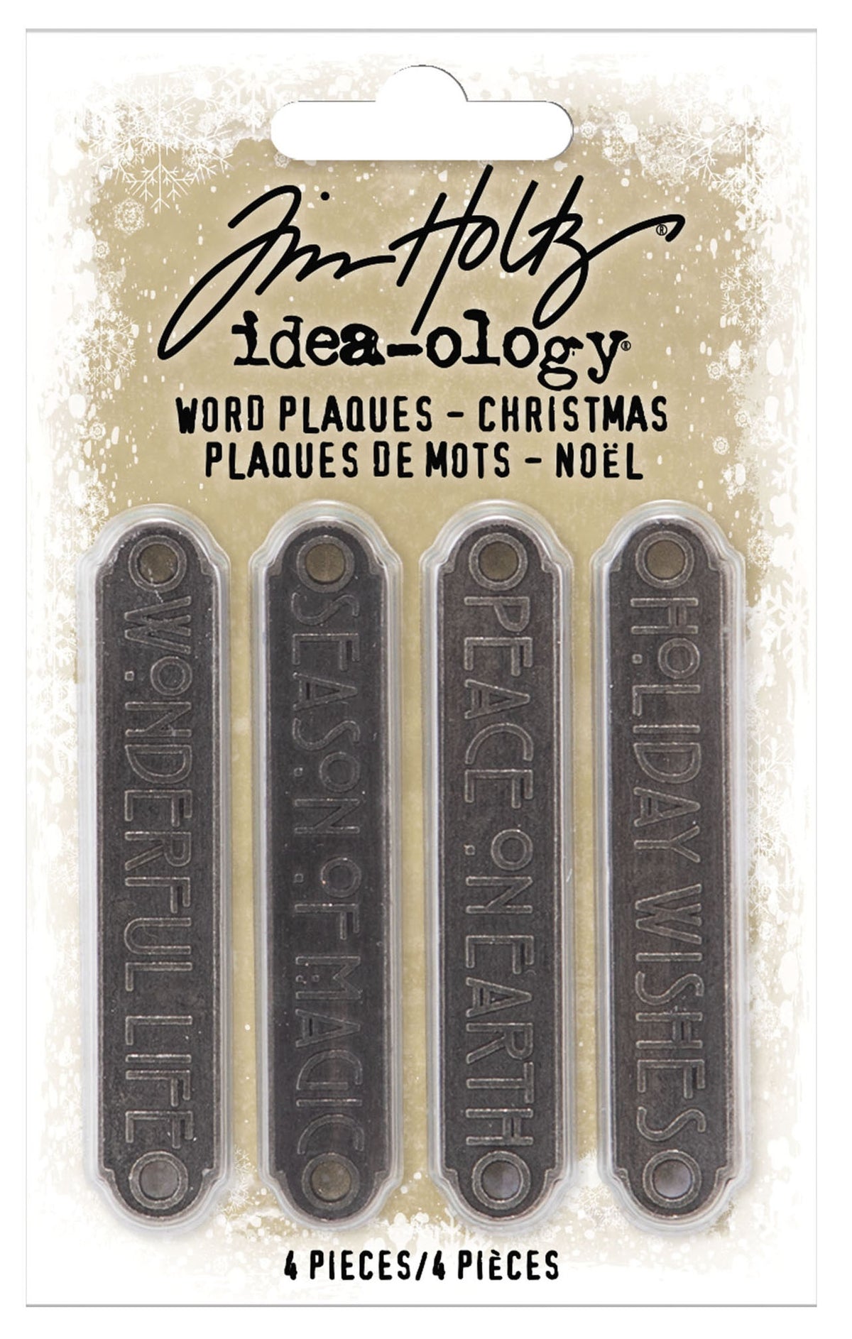 Idea-Ology Metal Word Plaques 4/Pkg