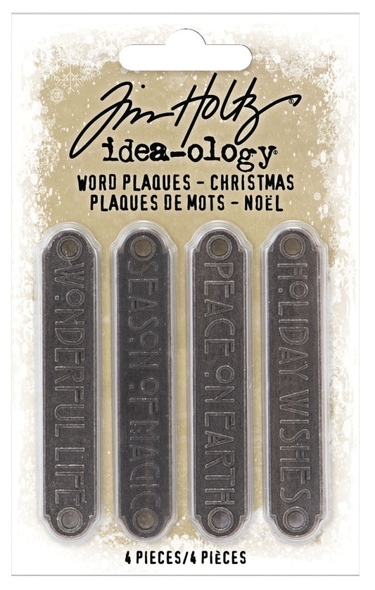 Idea-Ology Metal Word Plaques 4/Pkg