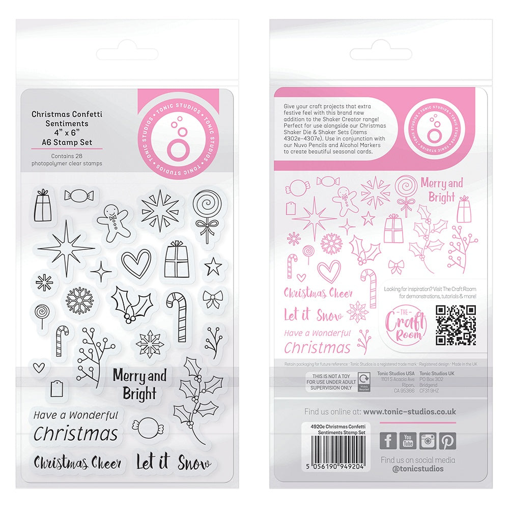 Tonic Studios Clear Stamps - Christmas Confetti Sentiments