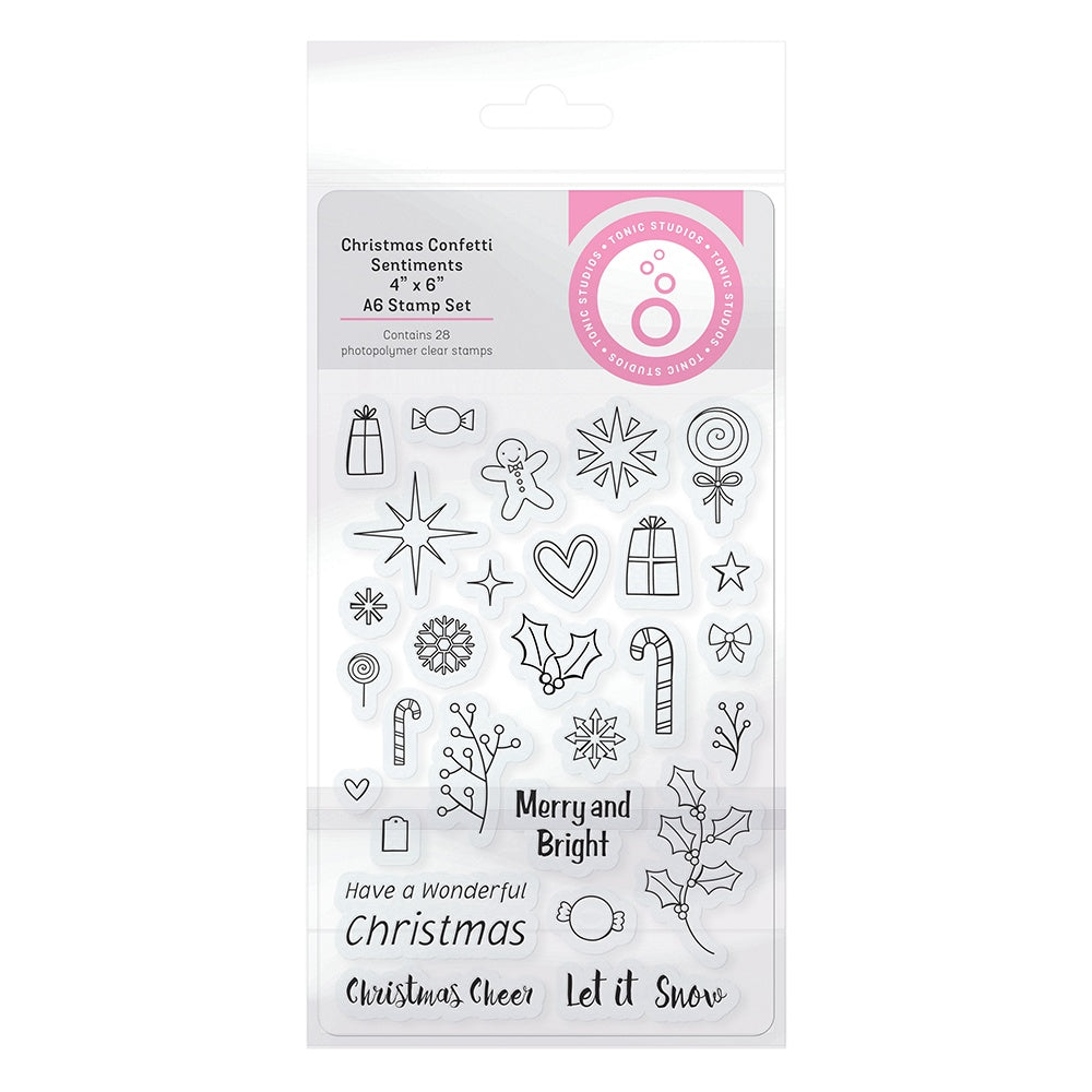 Tonic Studios Clear Stamps - Christmas Confetti Sentiments