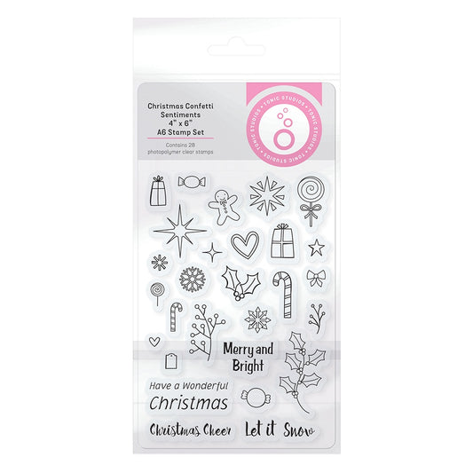 Tonic Studios Clear Stamps - Christmas Confetti Sentiments