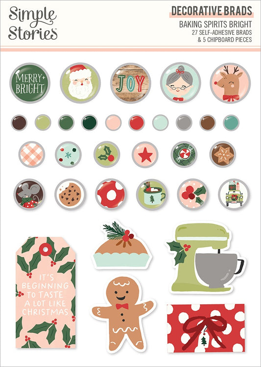 Simple Stories - Baking Spirits Bright Decorative Brads