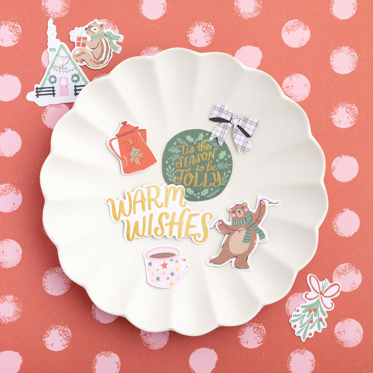 Mittens & Mistletoe Ephemera Die-Cuts 40/Pkg - Icons W/Gold Foil Accents