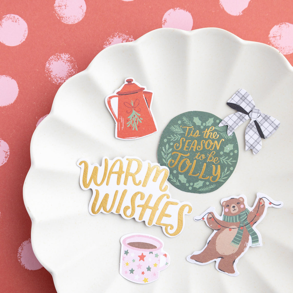 Mittens & Mistletoe Ephemera Die-Cuts 40/Pkg - Icons W/Gold Foil Accents