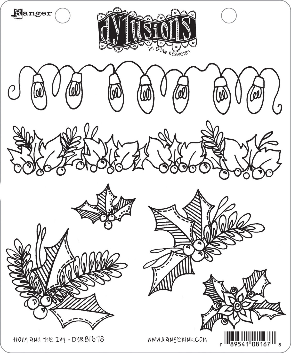 Dyan Reaveley's Dylusions Cling Stamp Collection - Holly And The Ivy