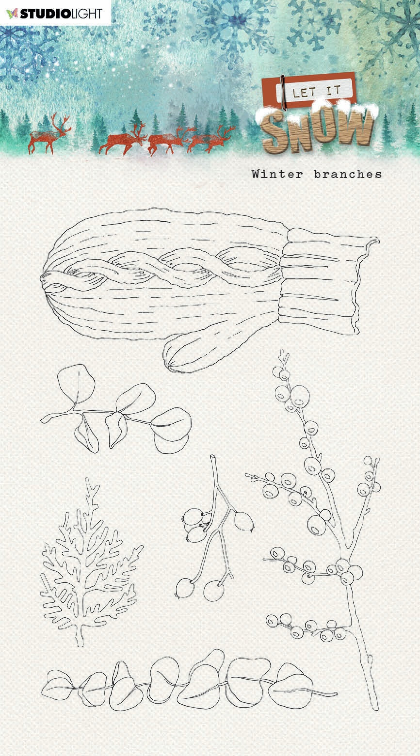 Studio Light Let It Snow Clear Stamps - Nr. 263, Winter Branches