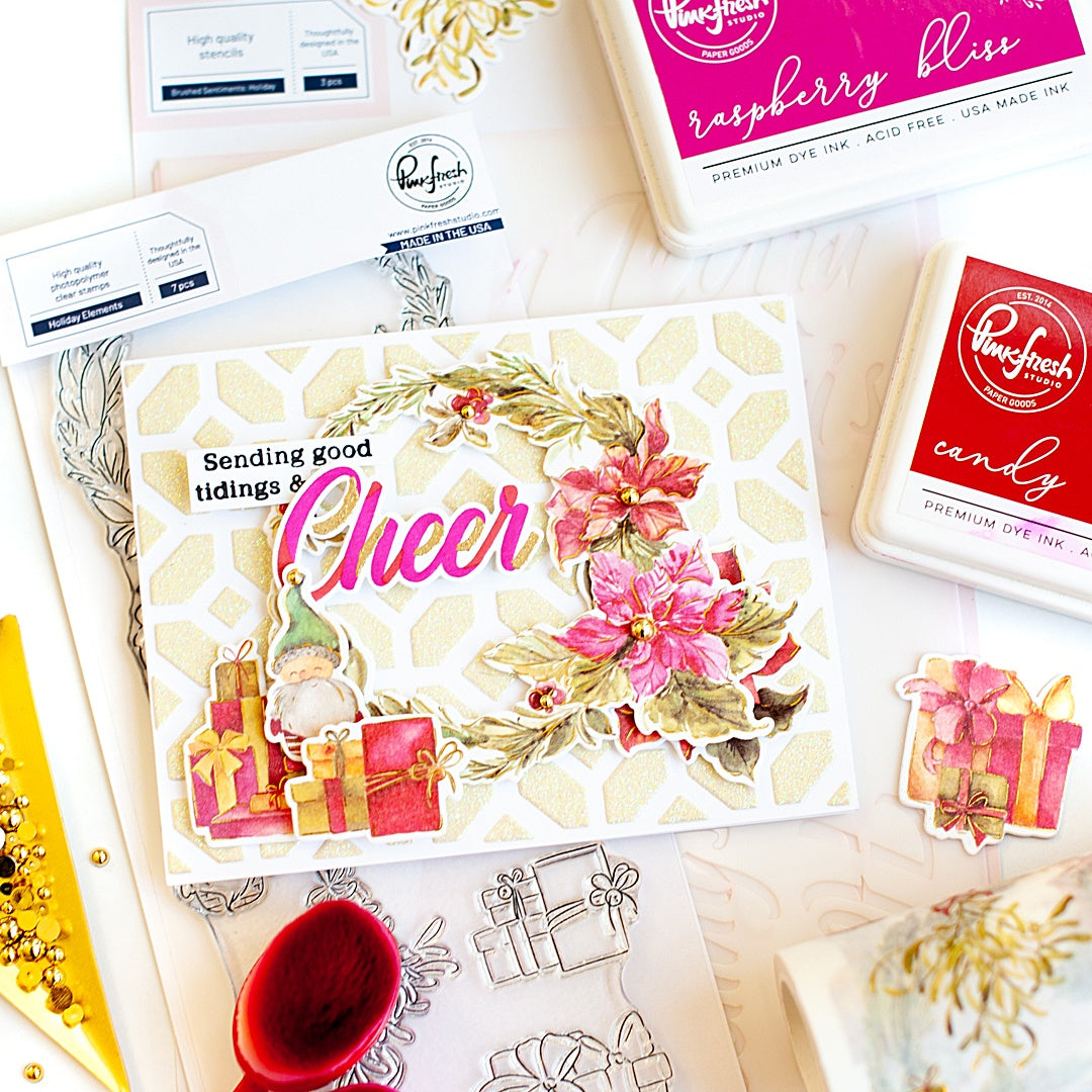 Pinkfresh Studio Clear Stamp Set 4"X12" - Holiday Elements