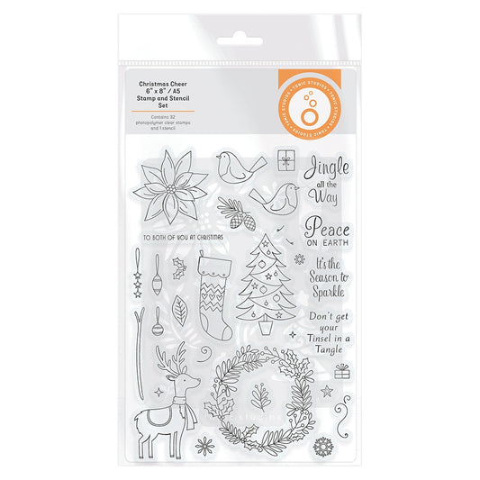 Tonic Studios Stamp And Stencil Set - Christmas Cheer
