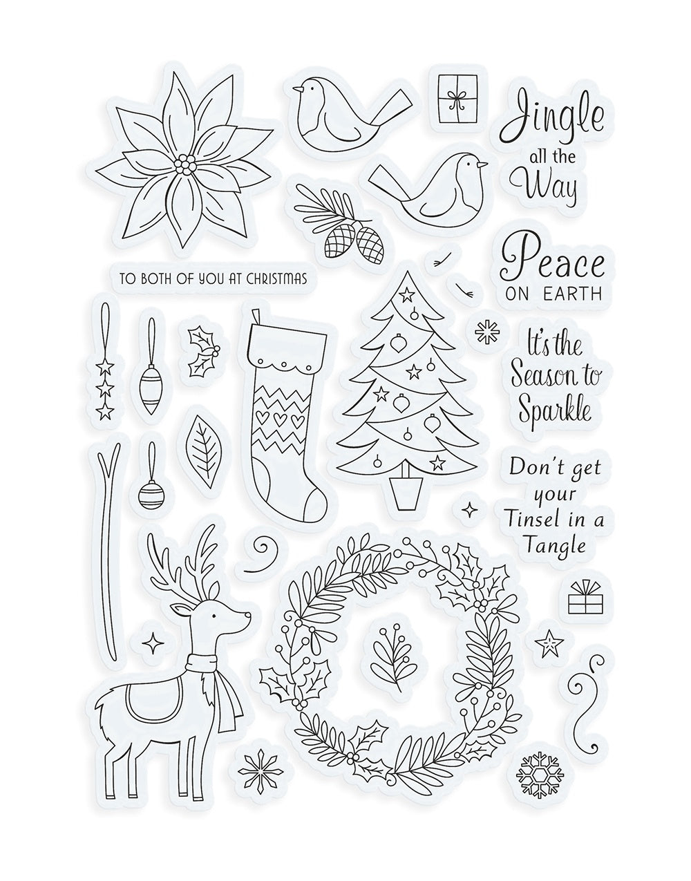 Tonic Studios Stamp And Stencil Set - Christmas Cheer