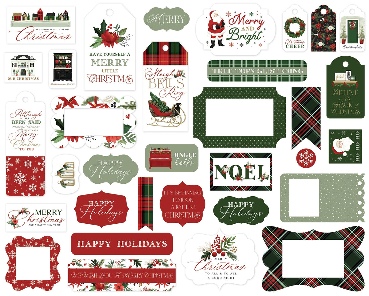 Carta Bella Cardstock Ephemera - Frames & Tags, A Wonderful Christmas