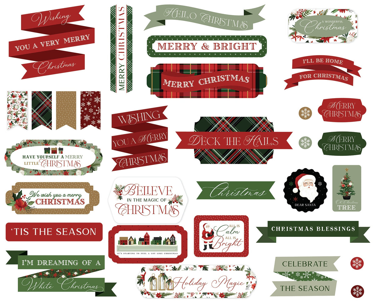 Carta Bella Cardstock Ephemera - Titles, A Wonderful Christmas