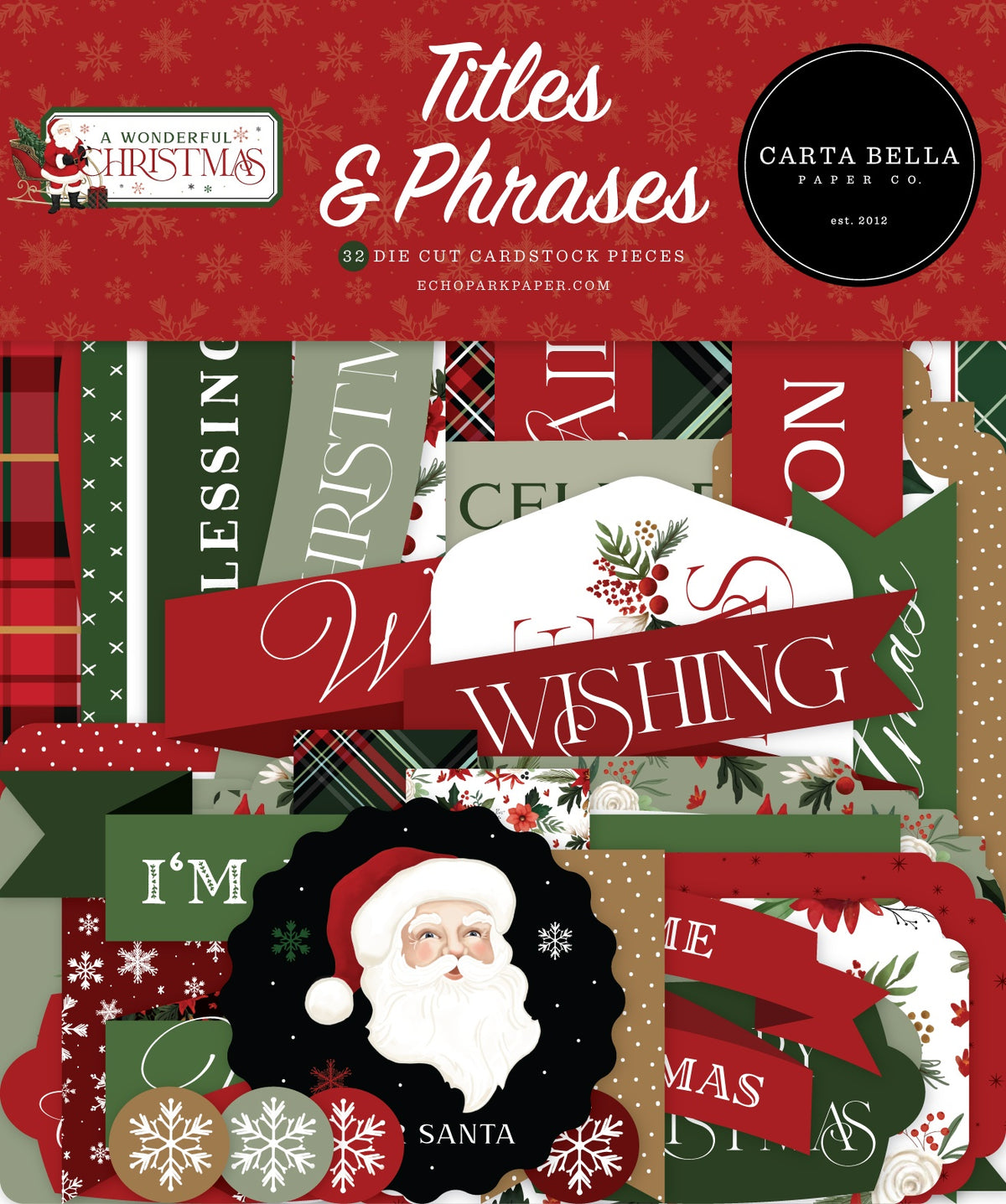 Carta Bella Cardstock Ephemera - Titles, A Wonderful Christmas