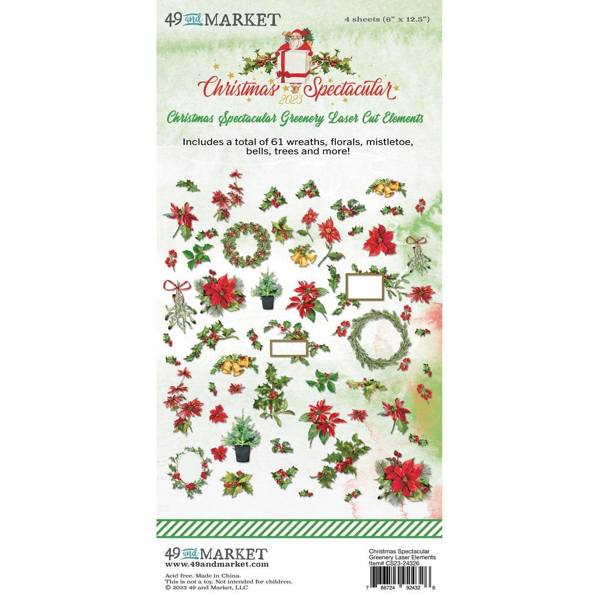 49 And Market Laser Cut Outs - Greenery, Christmas Spectacular 2023