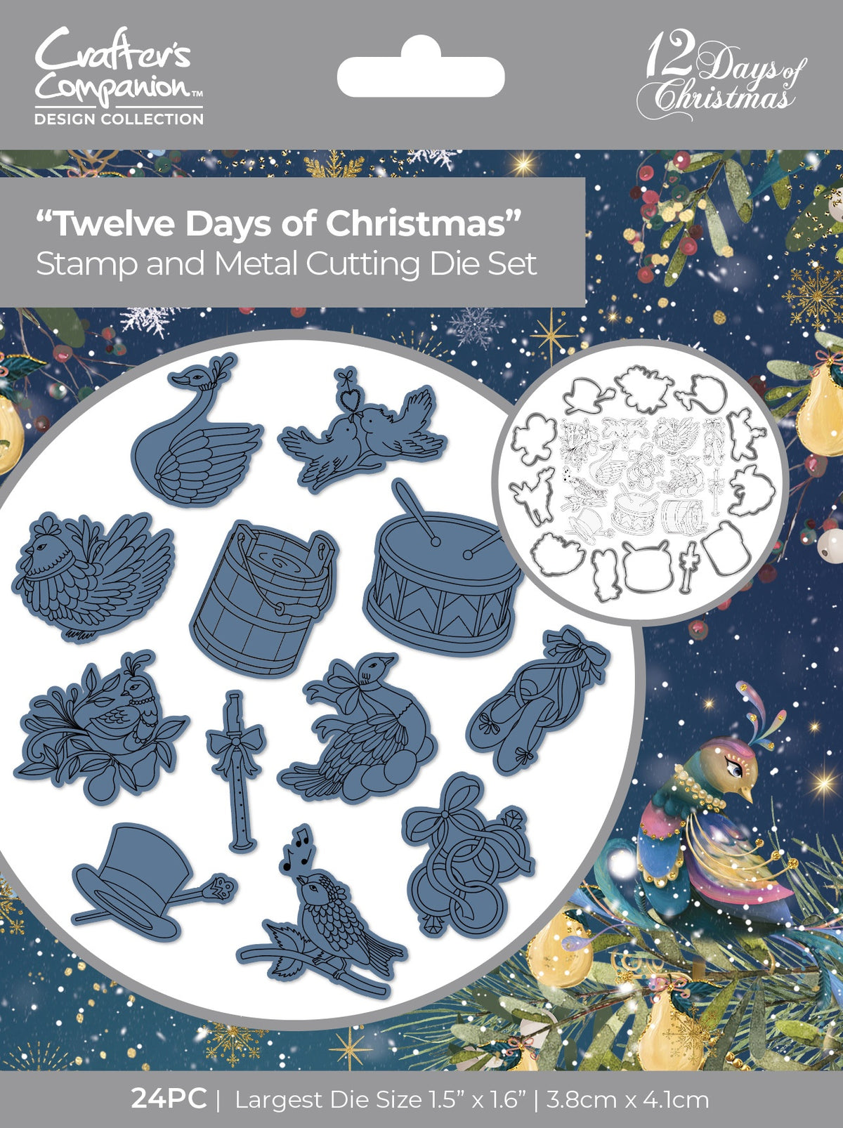 Crafter's Companion Twelve Days of Christmas Stamp & Die Set