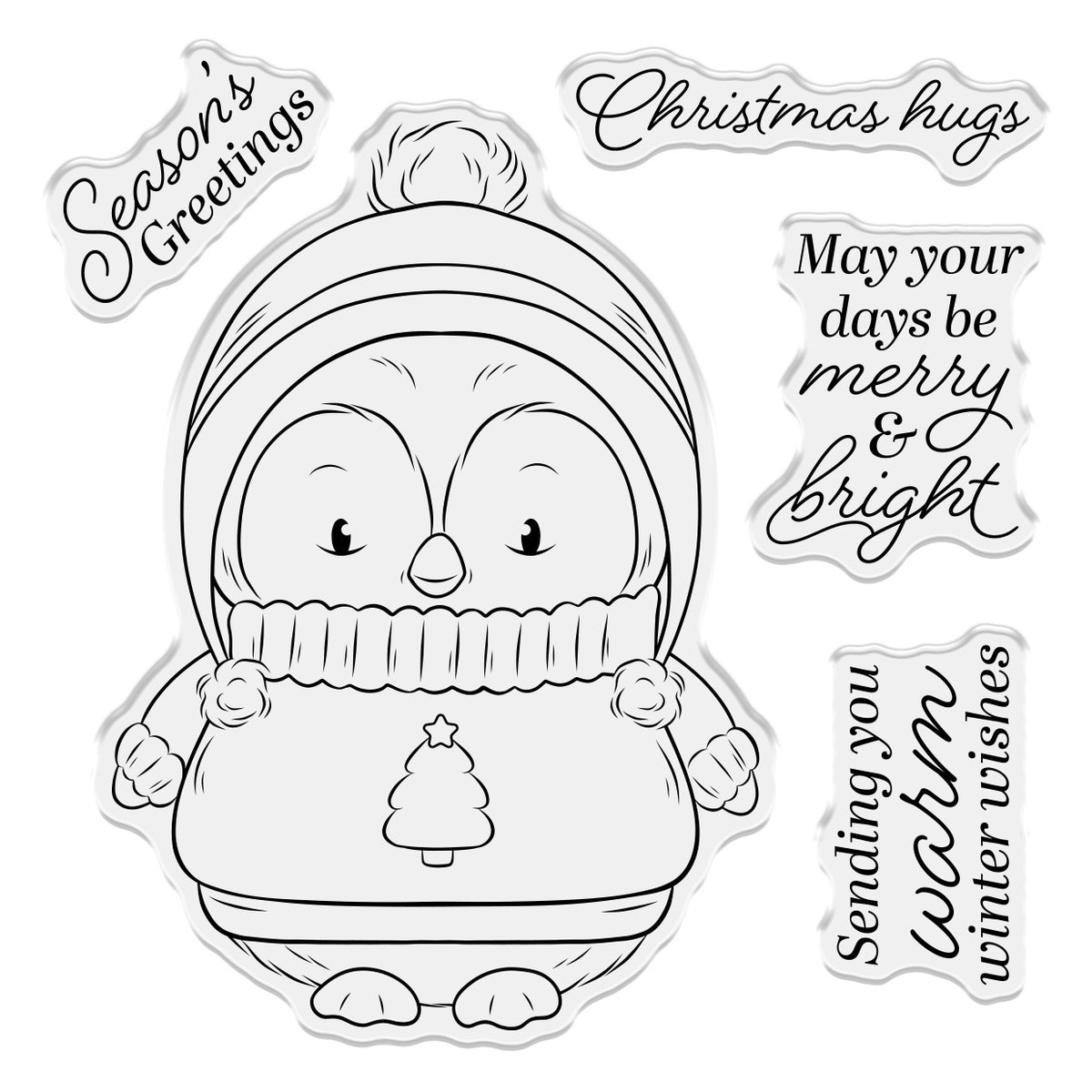 Crafter's Companion Acrylic Clear Stamp 4"X4" - Christmas Hugs