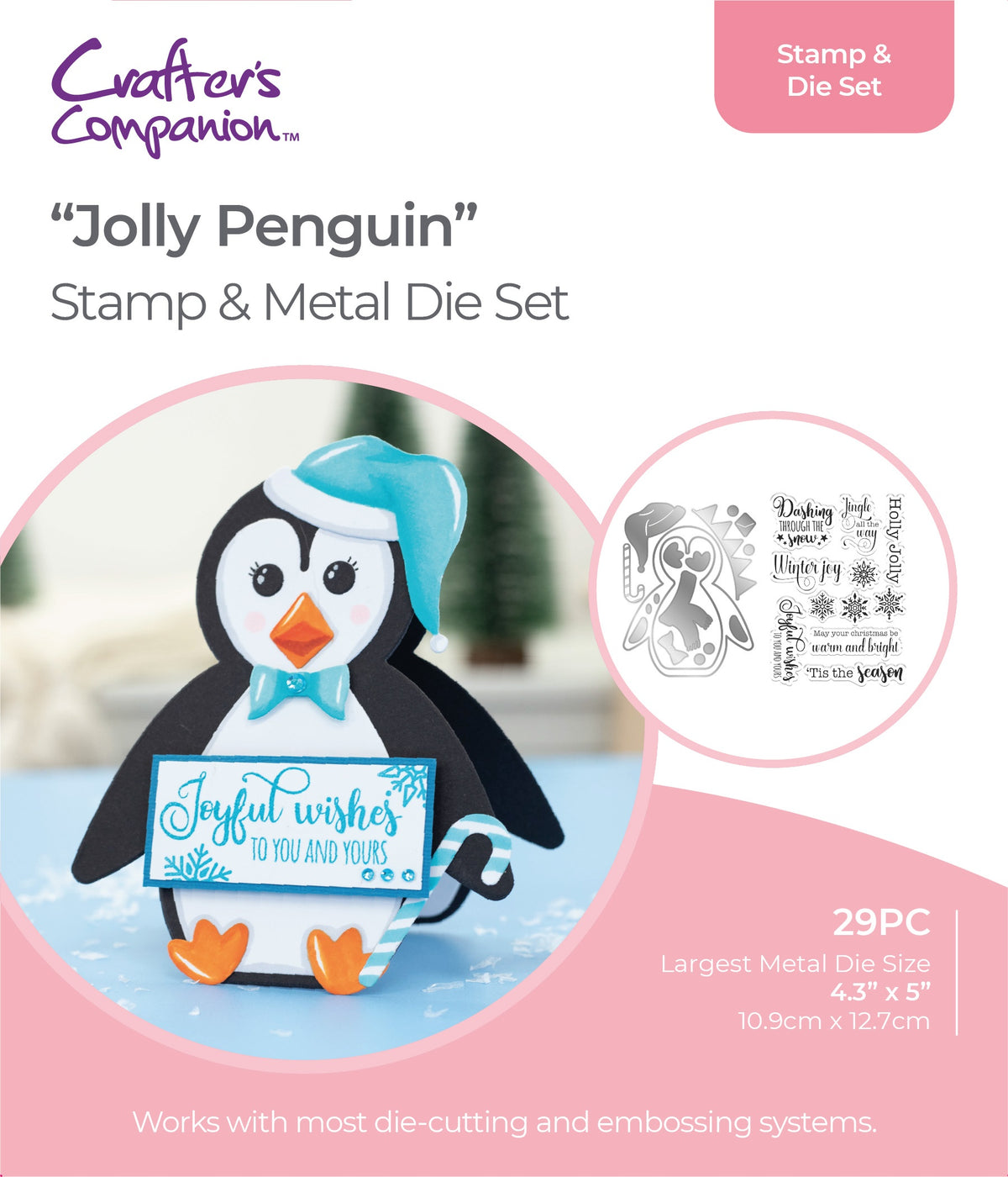 Crafter's Companion Gemini Clear Stamp & Die - Jolly Penguin