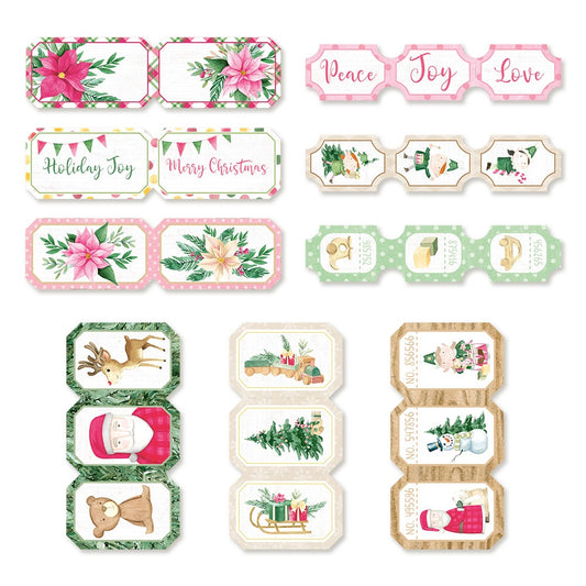 Santa's Workshop Ephemera Cardstock Die-cuts 9/Pkg - Tickets
