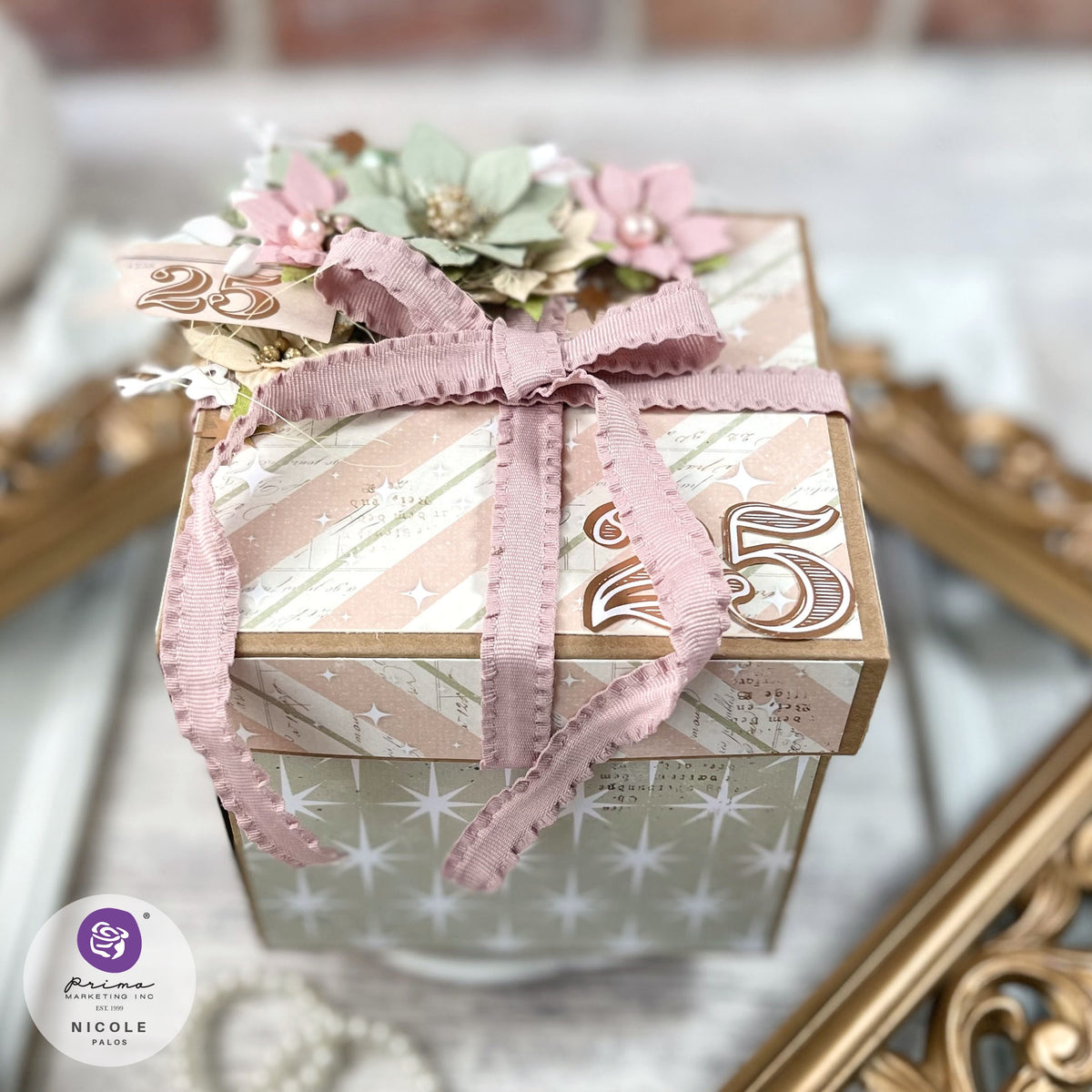 Prima Marketing Mulberry Paper Flowers - Enchanting Morning - Christmas Market