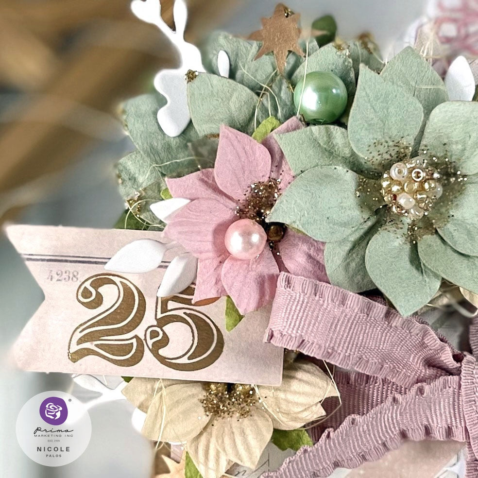 Prima Marketing Mulberry Paper Flowers - Enchanting Morning - Christmas Market