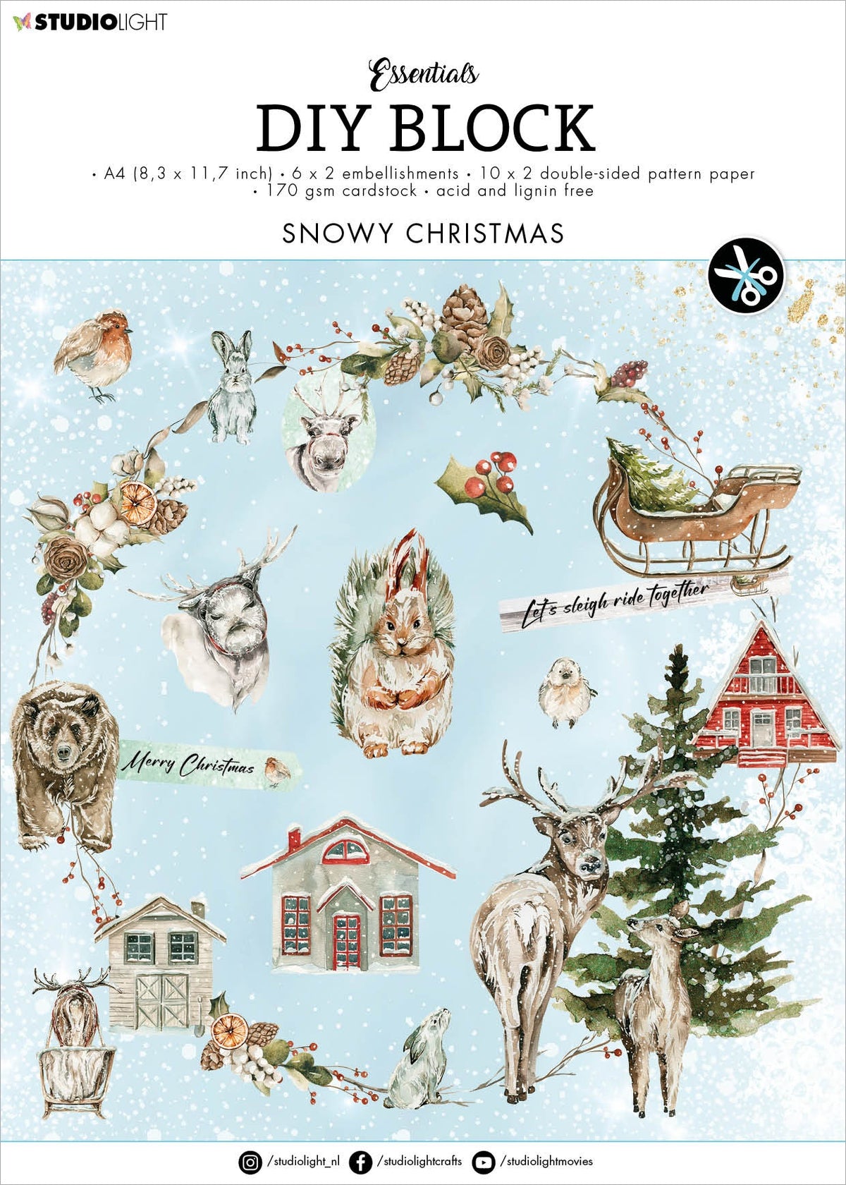 Studio Light Essentials DIY Block -Nr. 48, Snowy Christmas