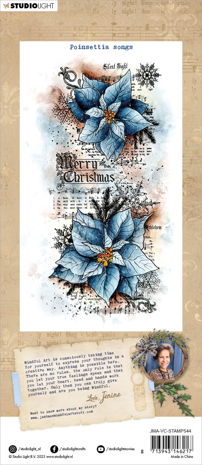 Studio Light Jenine's Mindful Art Clear Stamp - Nr. 544, Poinsettia Songs